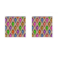 Abstract Background Colorful Leaves Cufflinks (square) by Nexatart