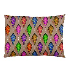 Abstract Background Colorful Leaves Pillow Case by Nexatart