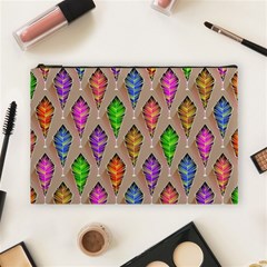 Abstract Background Colorful Leaves Cosmetic Bag (large)  by Nexatart