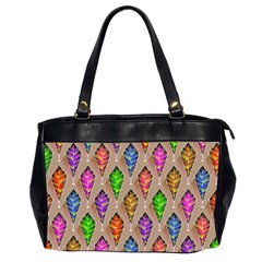 Abstract Background Colorful Leaves Office Handbags (2 Sides)  by Nexatart