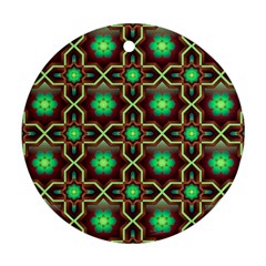 Pattern Background Bright Brown Round Ornament (two Sides) by Nexatart