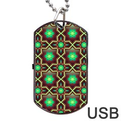 Pattern Background Bright Brown Dog Tag Usb Flash (one Side) by Nexatart