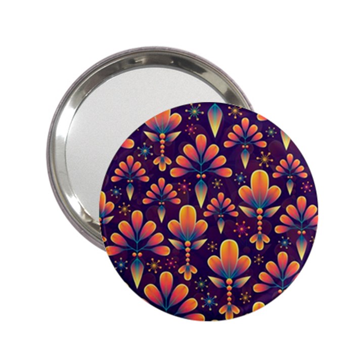 Abstract Background Floral Pattern 2.25  Handbag Mirrors