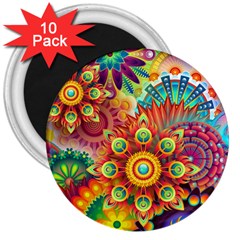 Colorful Abstract Background Colorful 3  Magnets (10 Pack)  by Nexatart