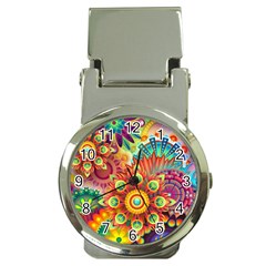 Colorful Abstract Background Colorful Money Clip Watches by Nexatart