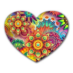 Colorful Abstract Background Colorful Heart Mousepads by Nexatart