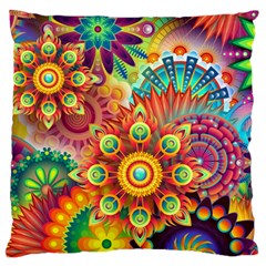 Colorful Abstract Background Colorful Large Flano Cushion Case (one Side) by Nexatart