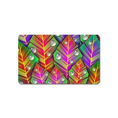 Abstract Background Colorful Leaves Magnet (name Card) by Nexatart