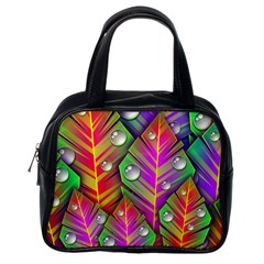 Abstract Background Colorful Leaves Classic Handbags (one Side) by Nexatart