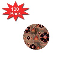 Background Floral Flower Stylised 1  Mini Buttons (100 Pack)  by Nexatart