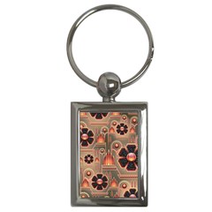 Background Floral Flower Stylised Key Chains (rectangle) 