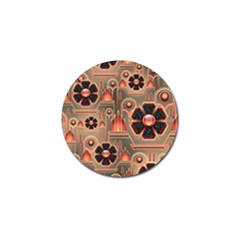 Background Floral Flower Stylised Golf Ball Marker by Nexatart