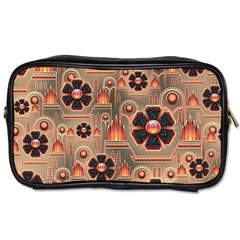 Background Floral Flower Stylised Toiletries Bags by Nexatart