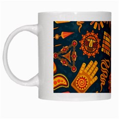 Pattern Background Ethnic Tribal White Mugs by Nexatart