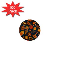 Pattern Background Ethnic Tribal 1  Mini Buttons (100 Pack)  by Nexatart