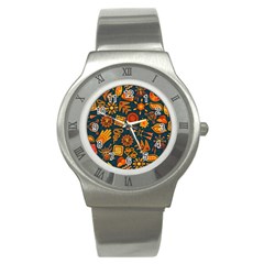 Pattern Background Ethnic Tribal Stainless Steel Watch by Nexatart