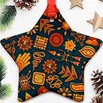 Pattern Background Ethnic Tribal Star Ornament (Two Sides) Front