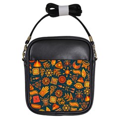 Pattern Background Ethnic Tribal Girls Sling Bags by Nexatart