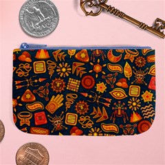 Pattern Background Ethnic Tribal Large Coin Purse by Nexatart