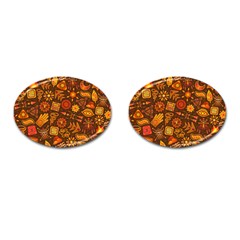 Pattern Background Ethnic Tribal Cufflinks (oval) by Nexatart