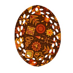 Pattern Background Ethnic Tribal Oval Filigree Ornament (two Sides) by Nexatart