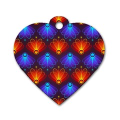 Background Colorful Abstract Dog Tag Heart (one Side)