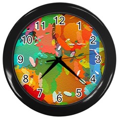 Background Colorful Abstract Wall Clocks (black) by Nexatart