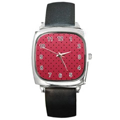 Watermelon Minimal Pattern Square Metal Watch by jumpercat