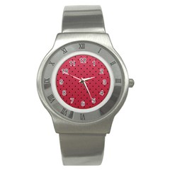 Watermelon Minimal Pattern Stainless Steel Watch by jumpercat