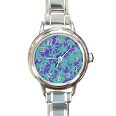 Electric Palm Tree Round Italian Charm Watch by jumpercat