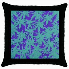 Electric Palm Tree Throw Pillow Case (black) by jumpercat