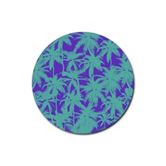 Electric Palm Tree Rubber Coaster (round)  by jumpercat