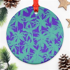 Electric Palm Tree Round Ornament (two Sides) by jumpercat