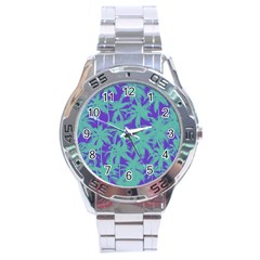 Electric Palm Tree Stainless Steel Analogue Watch by jumpercat