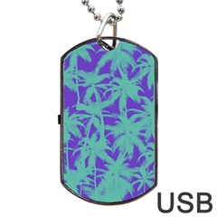 Electric Palm Tree Dog Tag Usb Flash (one Side) by jumpercat