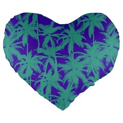 Electric Palm Tree Large 19  Premium Heart Shape Cushions by jumpercat