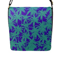 Electric Palm Tree Flap Messenger Bag (l)  by jumpercat