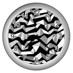 Polynoise Lowpoly Wall Clocks (silver)  by jumpercat