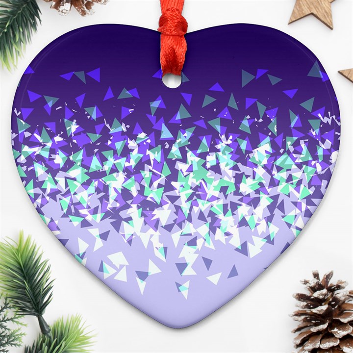 Purple Disintegrate Heart Ornament (Two Sides)