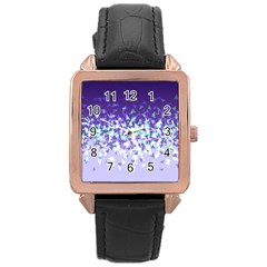 Purple Disintegrate Rose Gold Leather Watch  by jumpercat