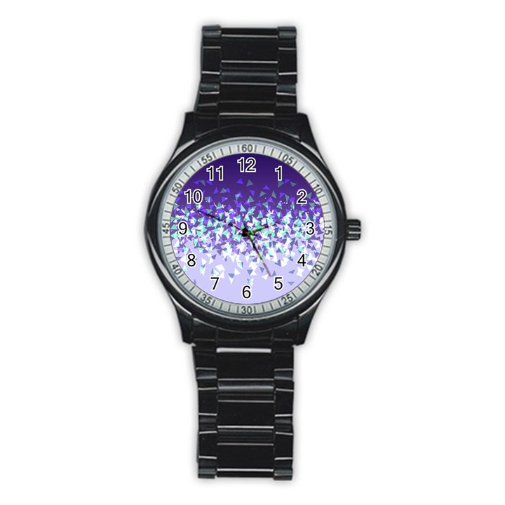 Purple Disintegrate Stainless Steel Round Watch