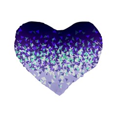 Purple Disintegrate Standard 16  Premium Flano Heart Shape Cushions by jumpercat