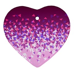 Pink Disintegrate Heart Ornament (two Sides) by jumpercat