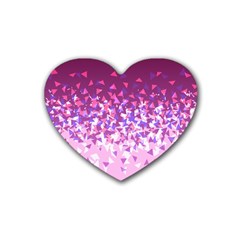 Pink Disintegrate Rubber Coaster (heart)  by jumpercat