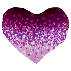 Pink Disintegrate Large 19  Premium Heart Shape Cushions by jumpercat