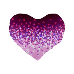 Pink Disintegrate Standard 16  Premium Flano Heart Shape Cushions by jumpercat