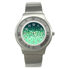 Green Disintegrate Stainless Steel Watch by jumpercat