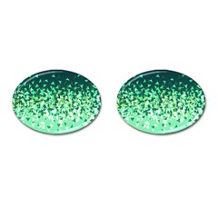 Green Disintegrate Cufflinks (oval) by jumpercat