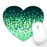 Green Disintegrate Heart Mousepads Front