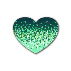 Green Disintegrate Rubber Coaster (heart)  by jumpercat